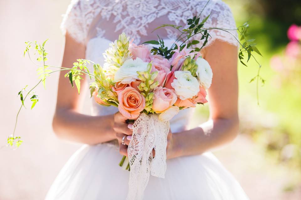 Bride and flowers