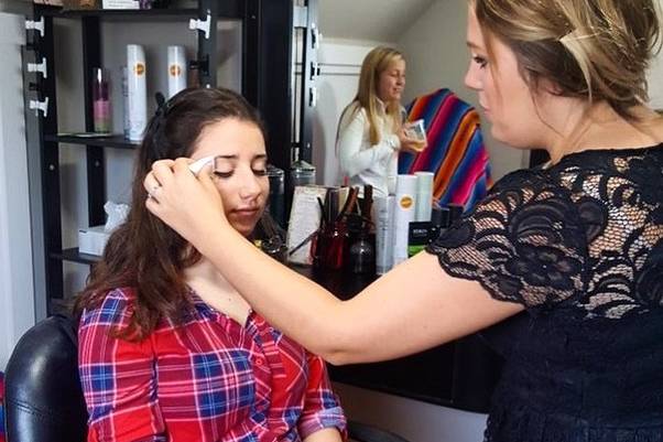 Melissa doing makeup