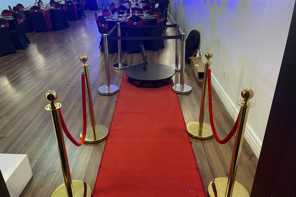 Red carpet setup before event