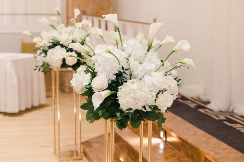 White Rose Petal Centerpiece Decor 