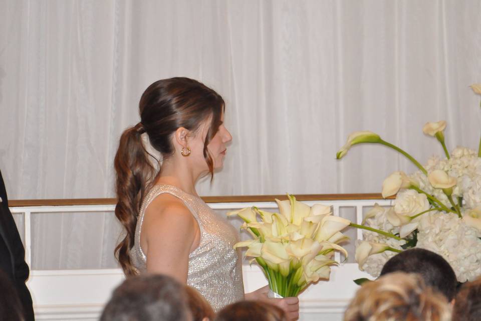 Bride with Rose Bouquet