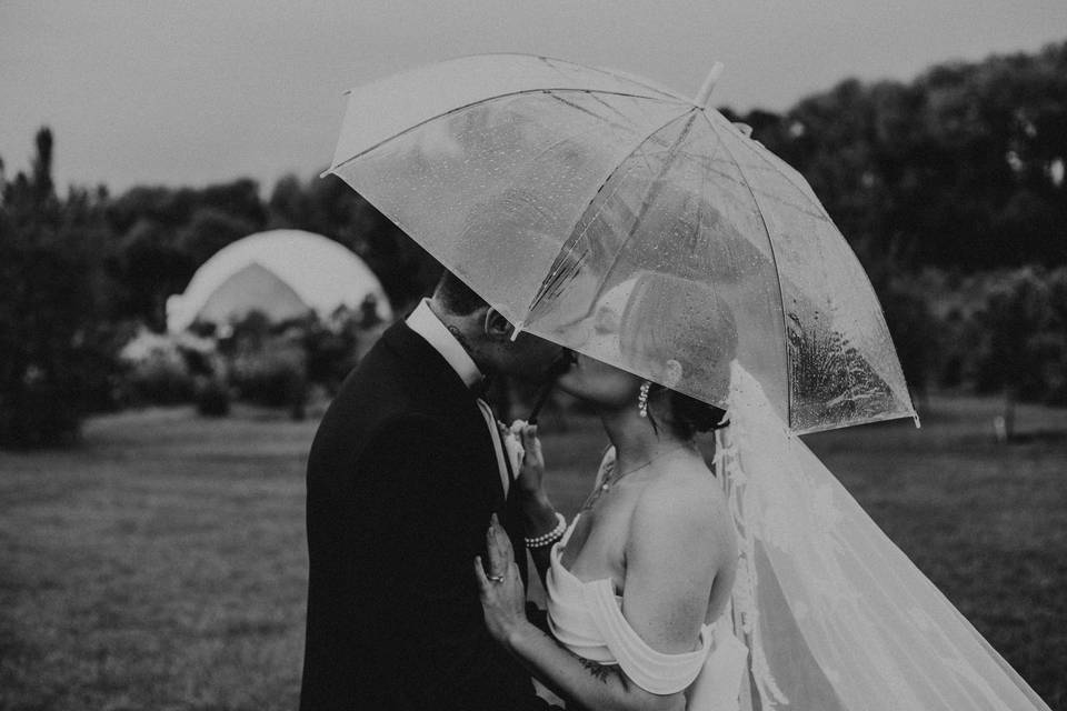 Bride & Groom, black and white