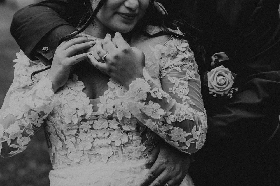 Bride & Groom, black and white