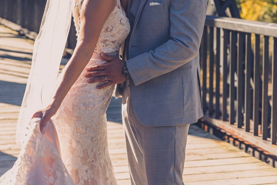 Couple on Canmore bridge