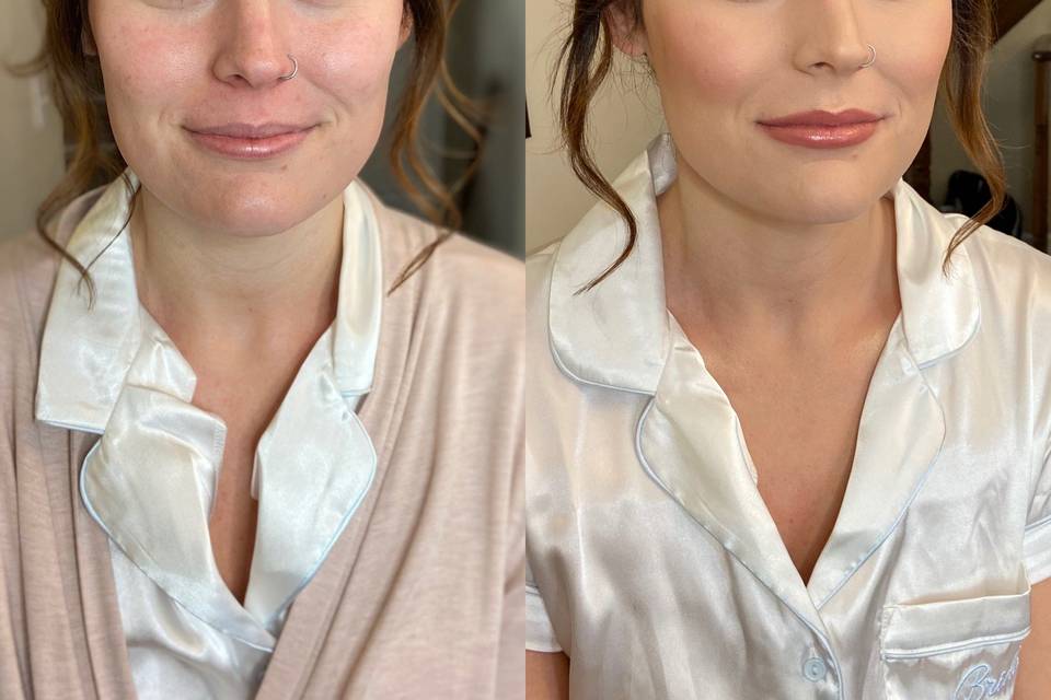 Before and after makeup