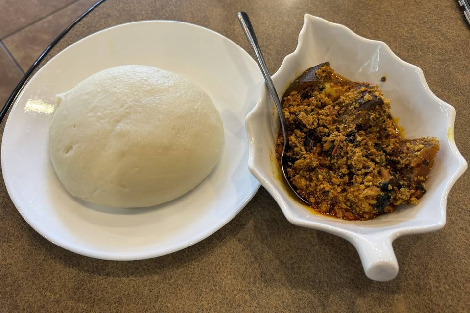 Poundo and Egusi Soup