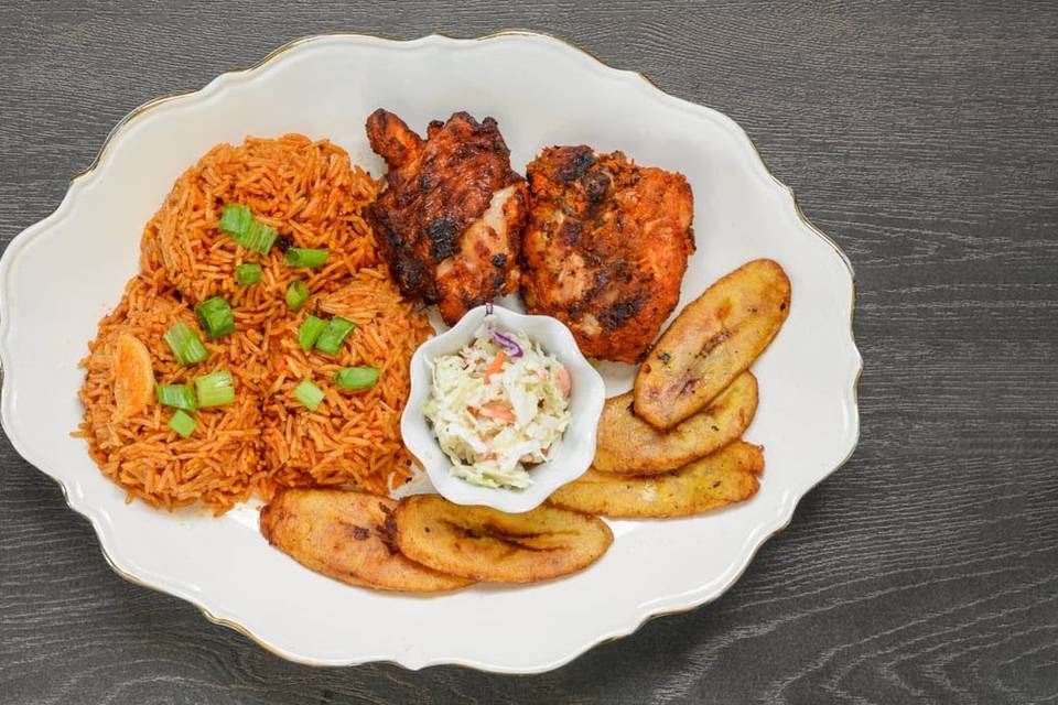 Jollof Rice and Plantain