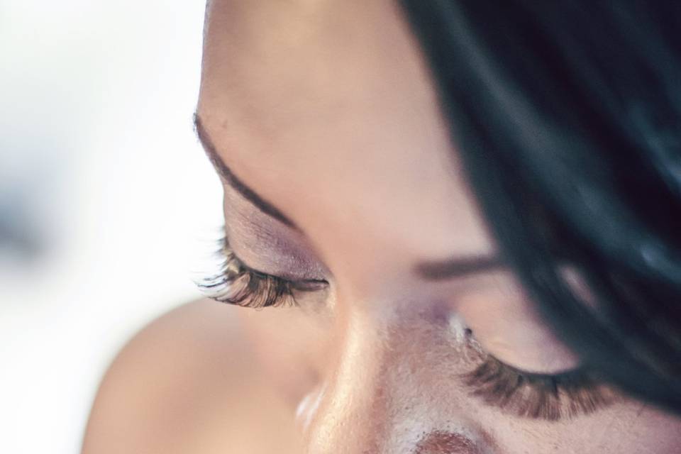 Bridal eye shadow closeup