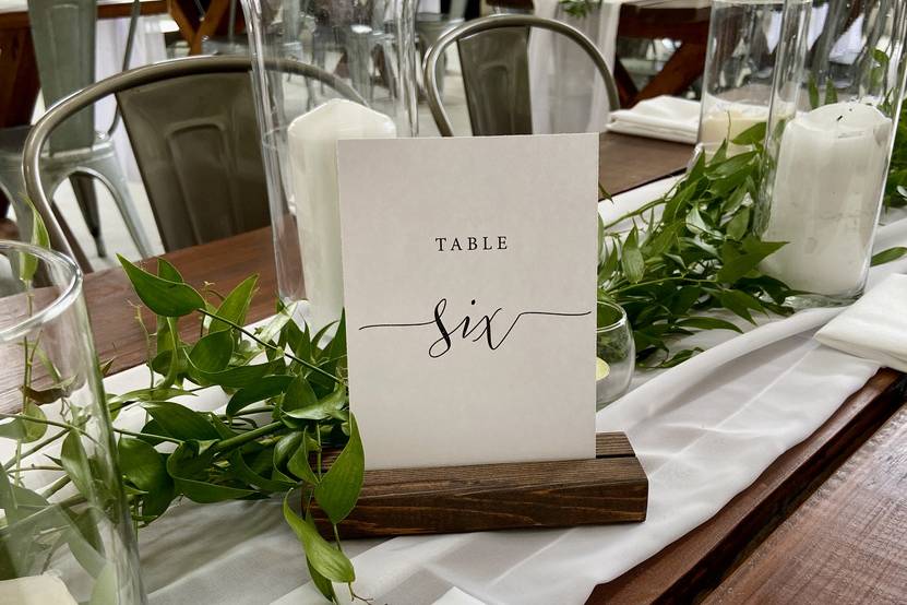 Table numbers