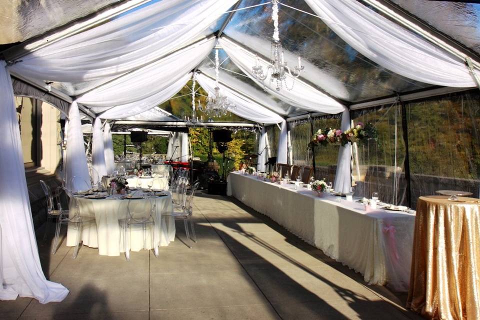 Tent drape in Hatley Castle