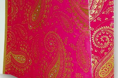 Bright pink paisley card