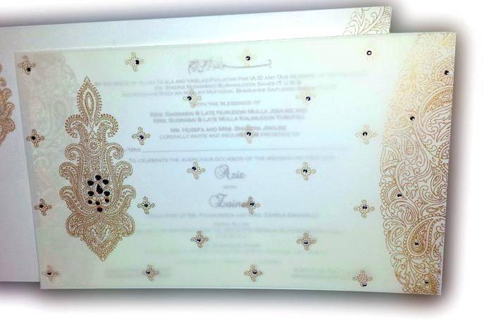 Gold and white invitation