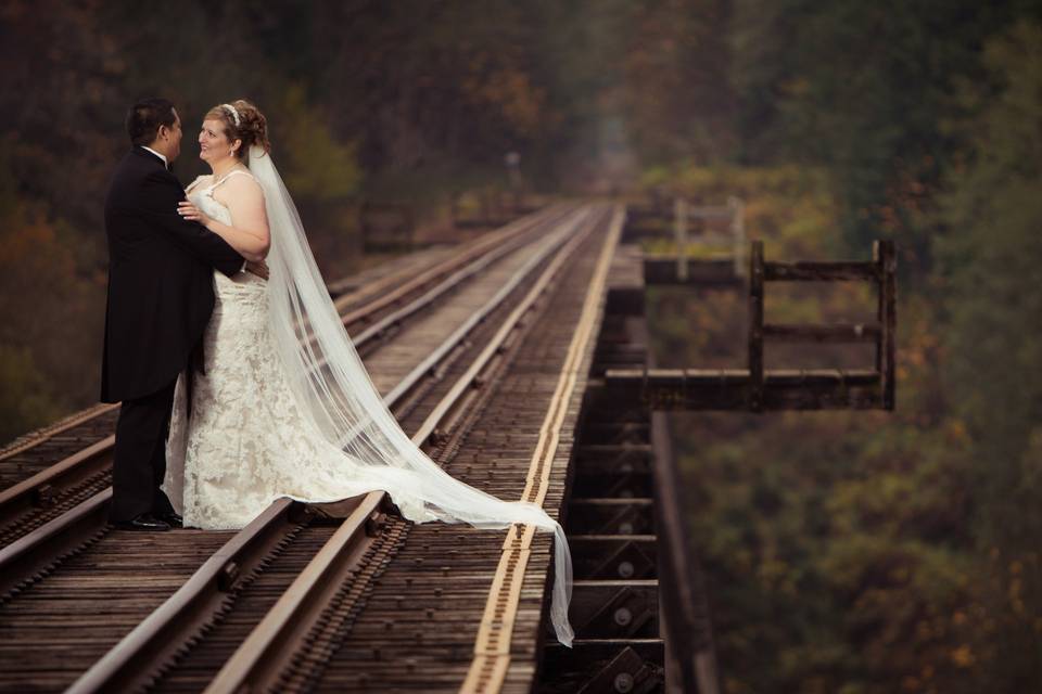 Train track bridge