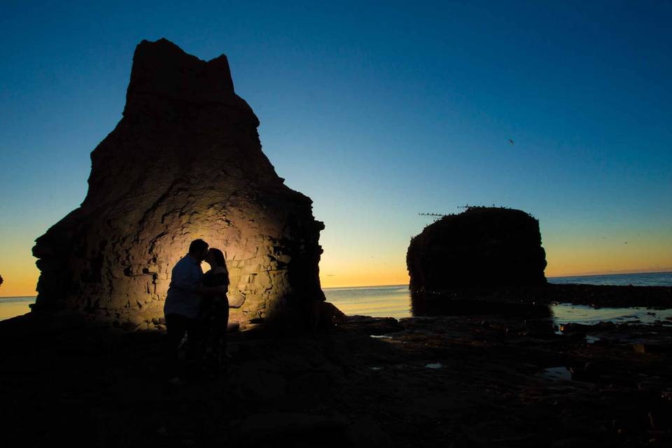 Rocky beach silhouette