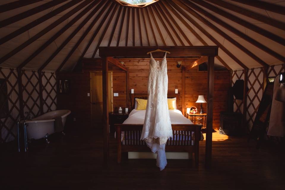 Dress in Yurt at Merridale