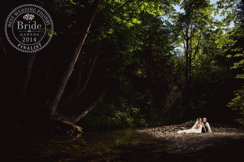 Flower girl looking at dress