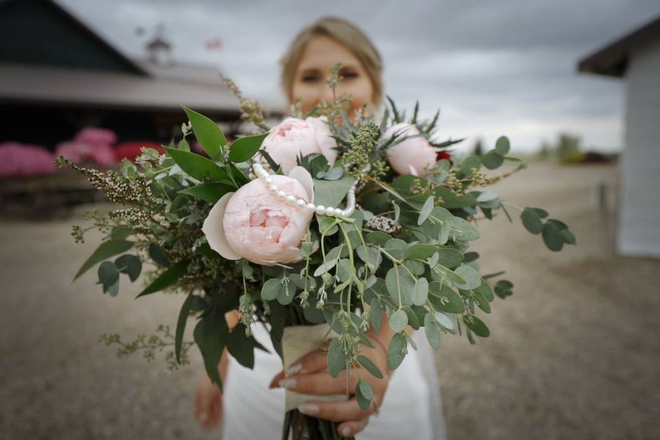 Showing off the bouquet