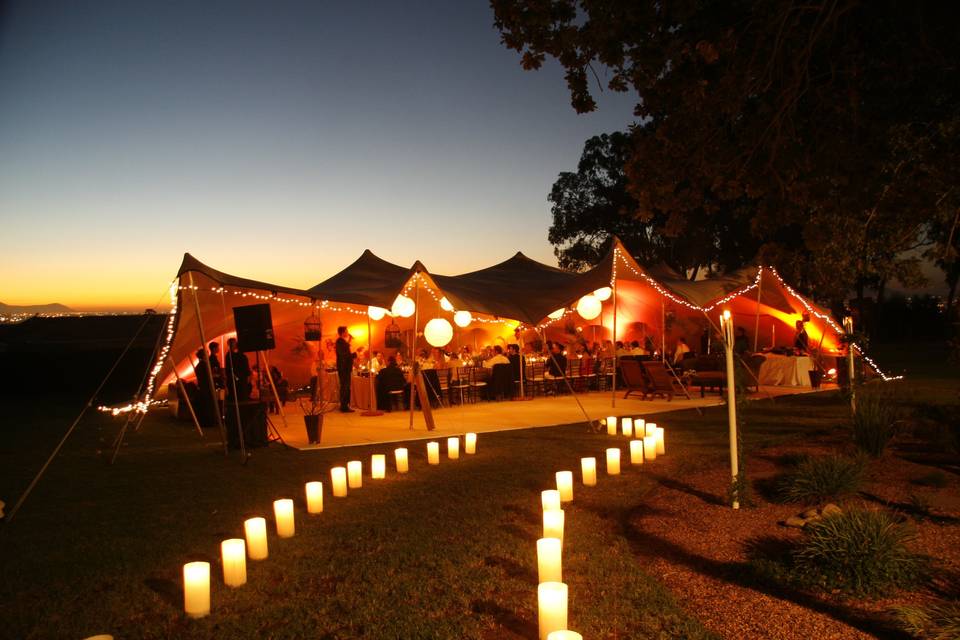 A lighted pathway