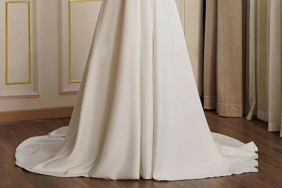 Satin a-line gown