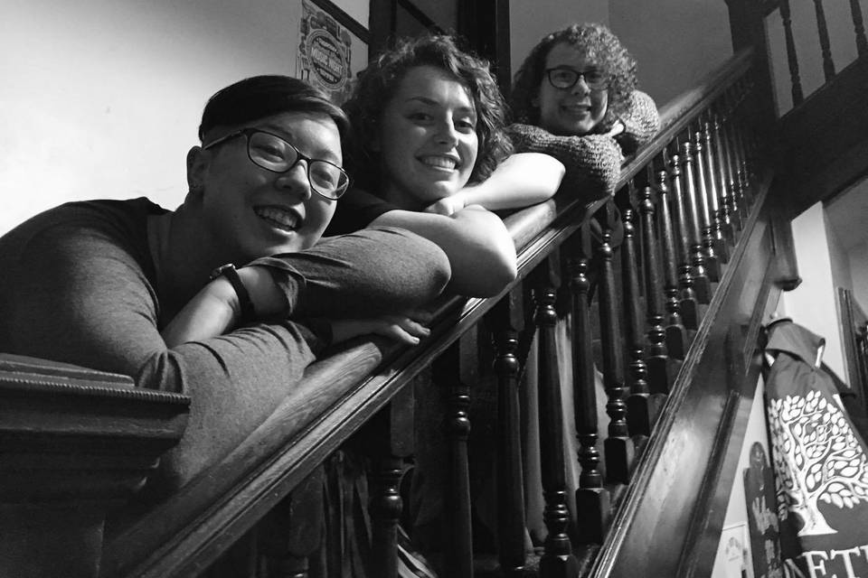 Trio on the stairs