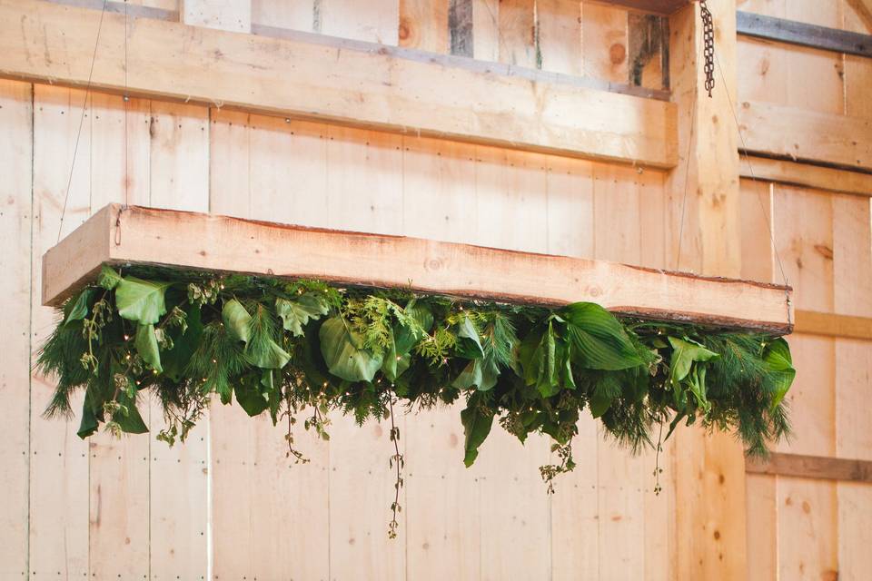 Hanging greenery decor