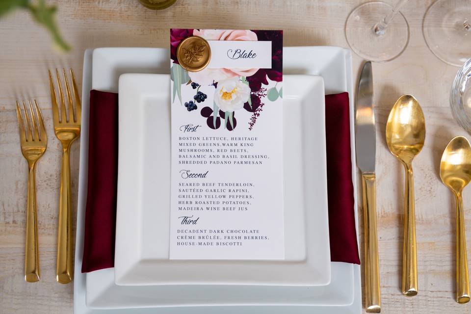 Menu + Wax Seal