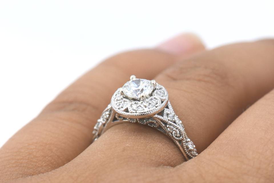Vintage style engagement ring