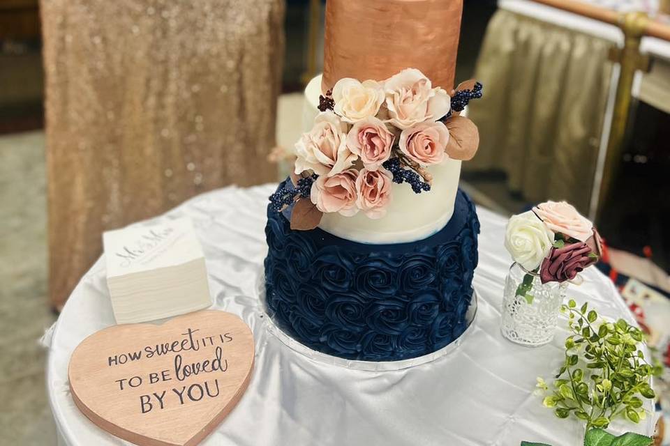 Rose gold and Blue