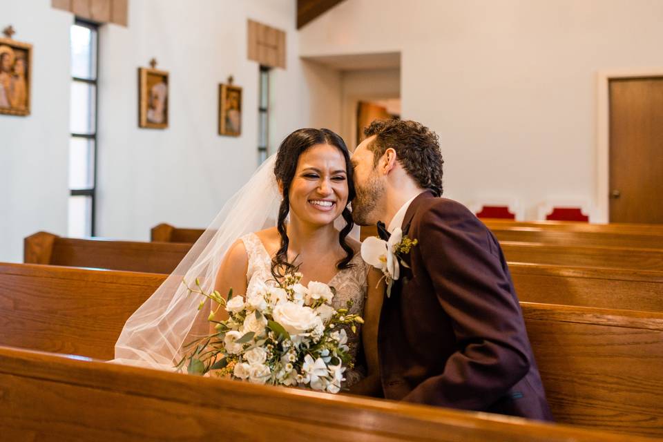 Couple portraits in chapel