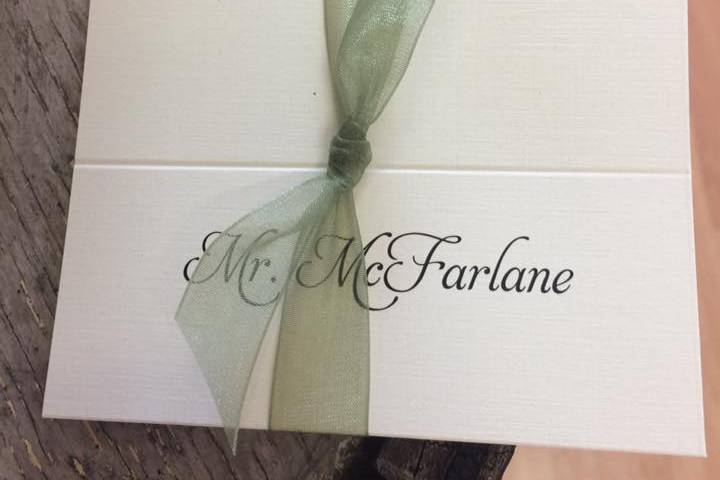Ivory linen place cards