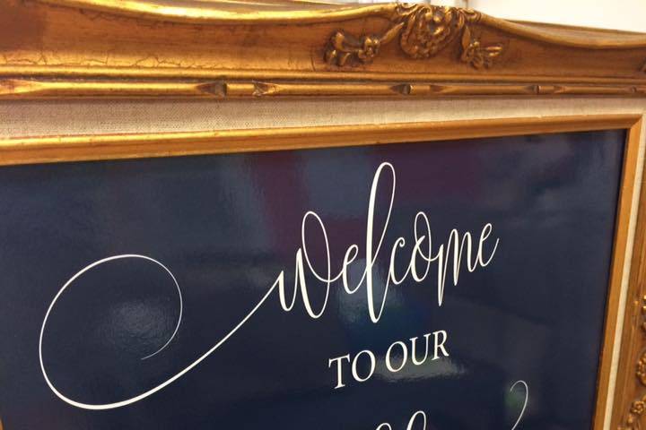 Chalkboard style welcome sign