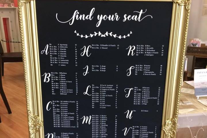 Chalkboard style gold plan