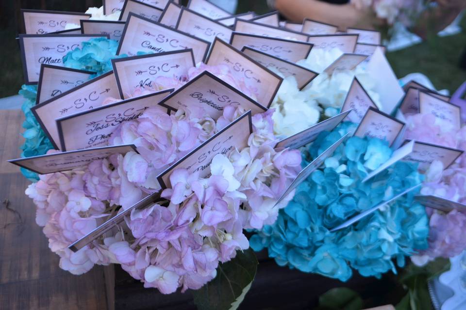 Table number florals