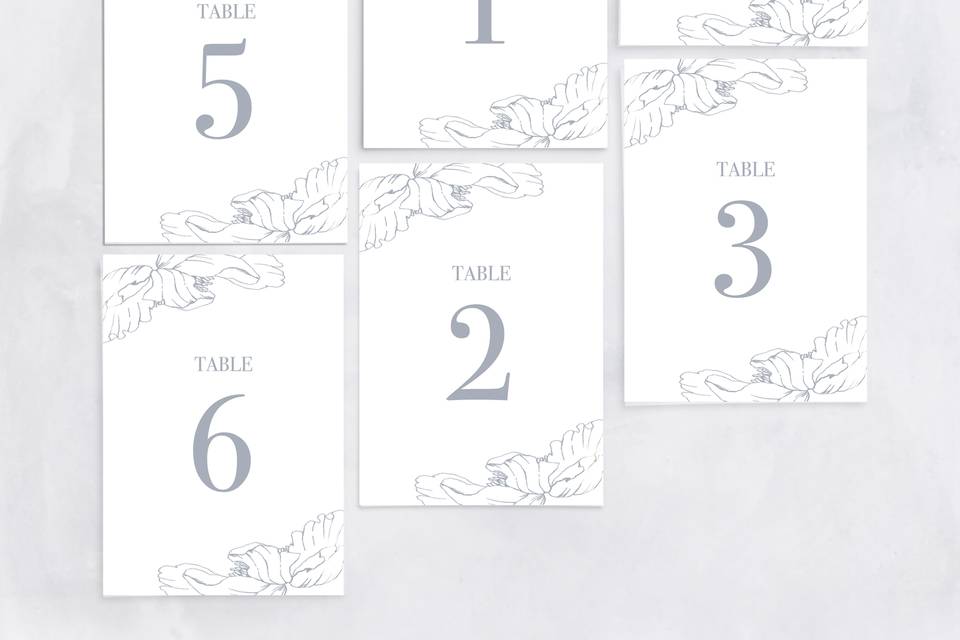 Table numbers