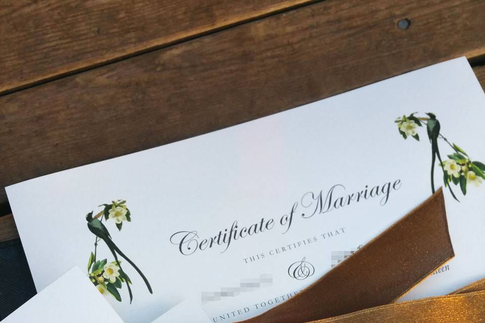 Keepsake certificate and cards