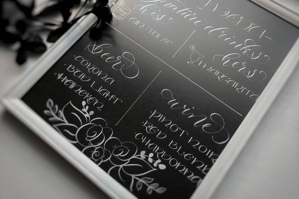 Framed Bartop Menu