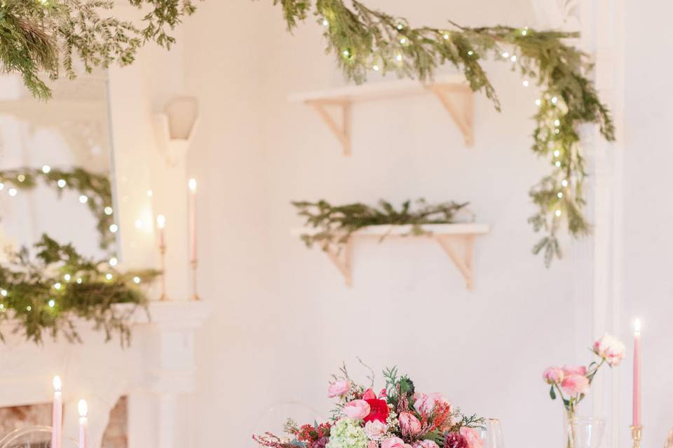 Pink Holiday Tablescape