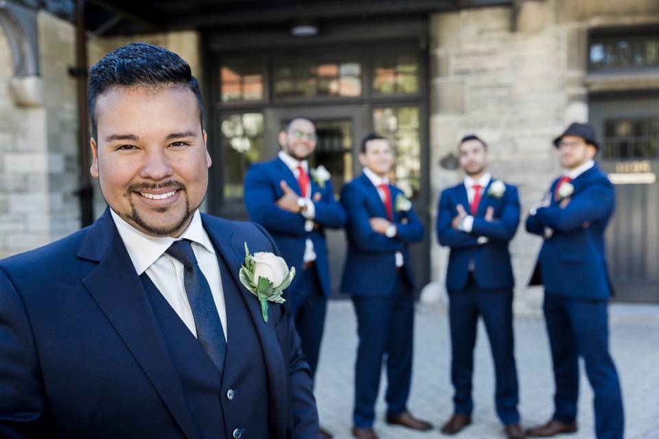 Groom and his posse