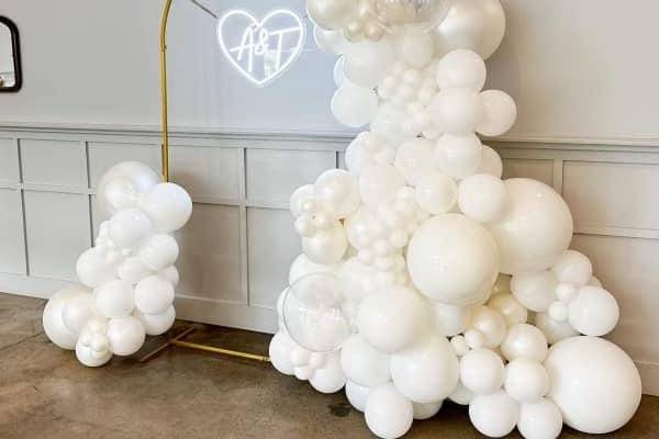 Gold arch and white garland