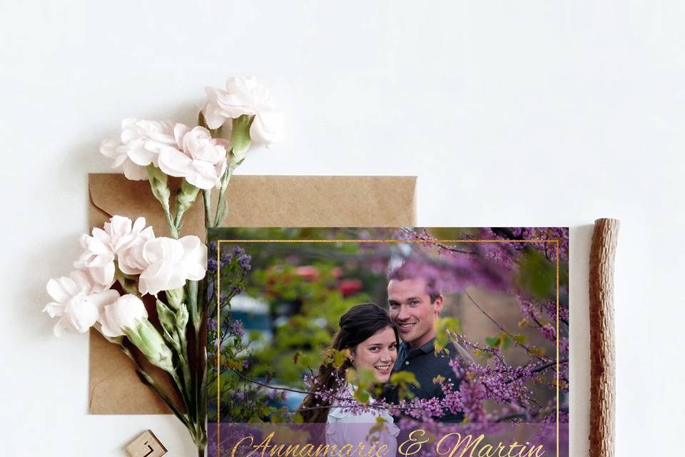 Lilac & Gold Invitation