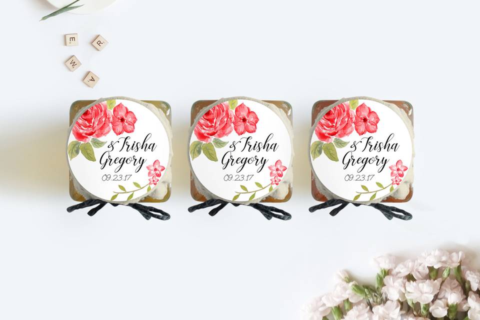Red Rose Favour Label