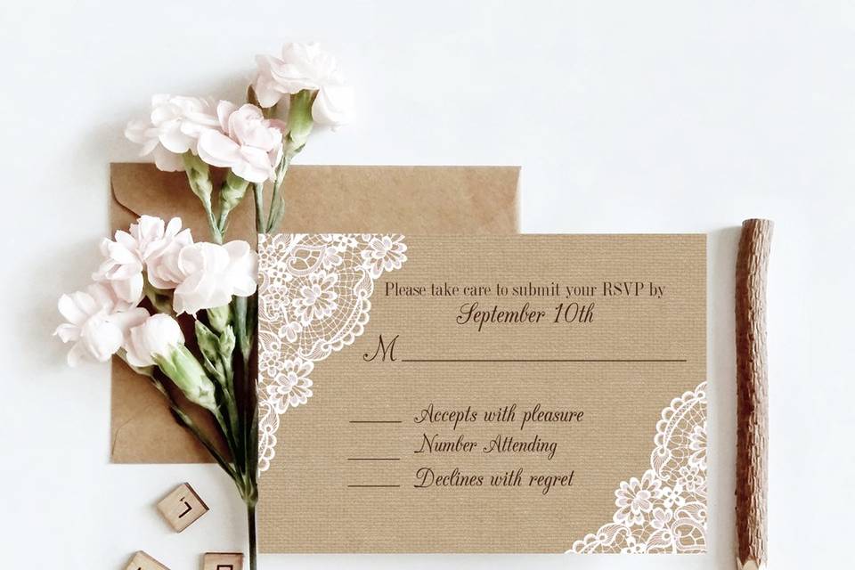 Burlap & Lace RSVP