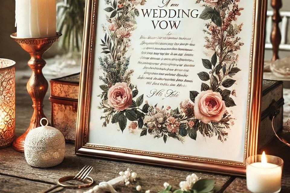 Framed wedding vow