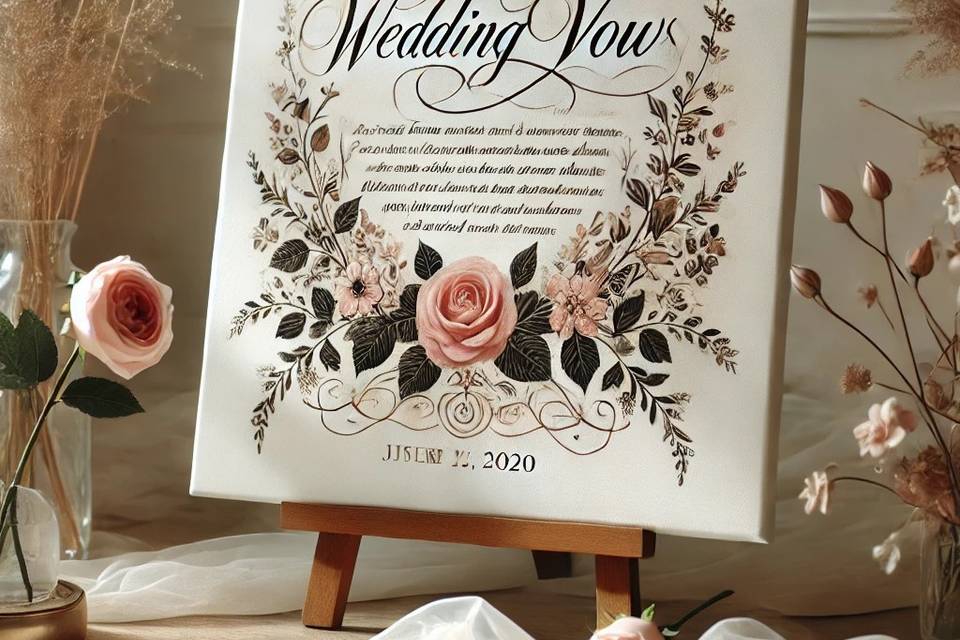 Wedding vow canvas