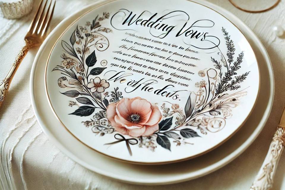 Wedding vow plate