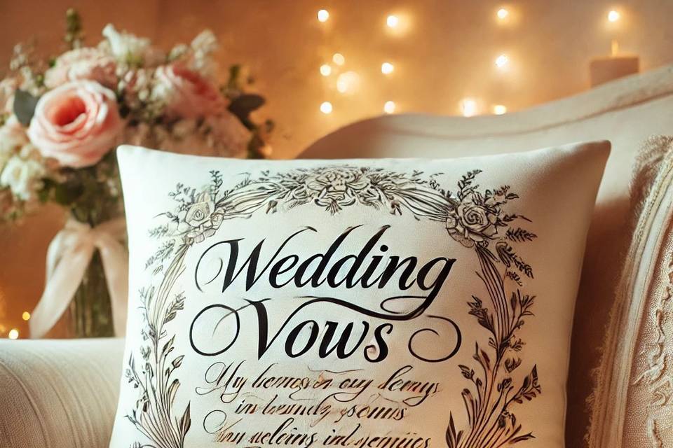 Wedding vow pillow