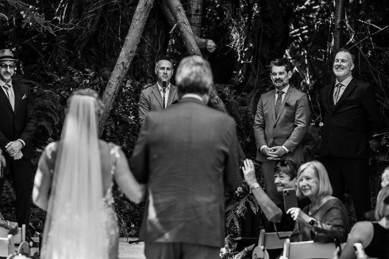 Bride walking down the aisle