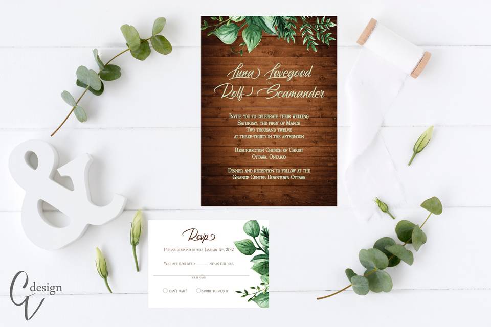 Greenery Invitation Suite