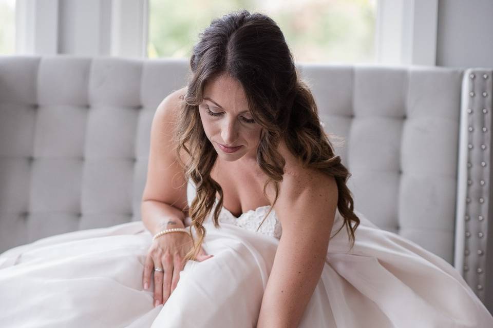 Bride getting ready