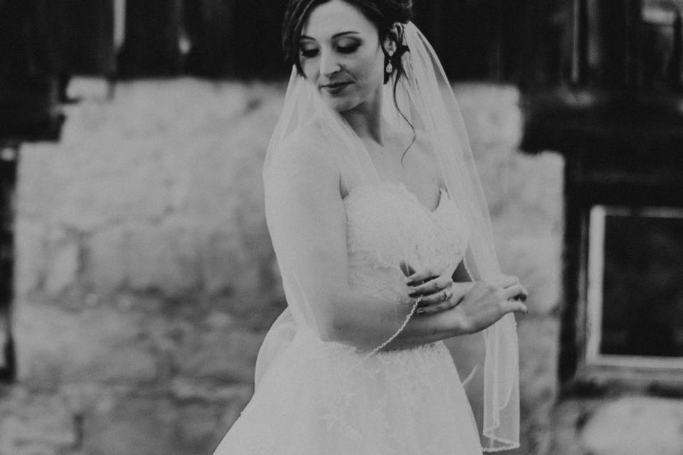 Black and white bride